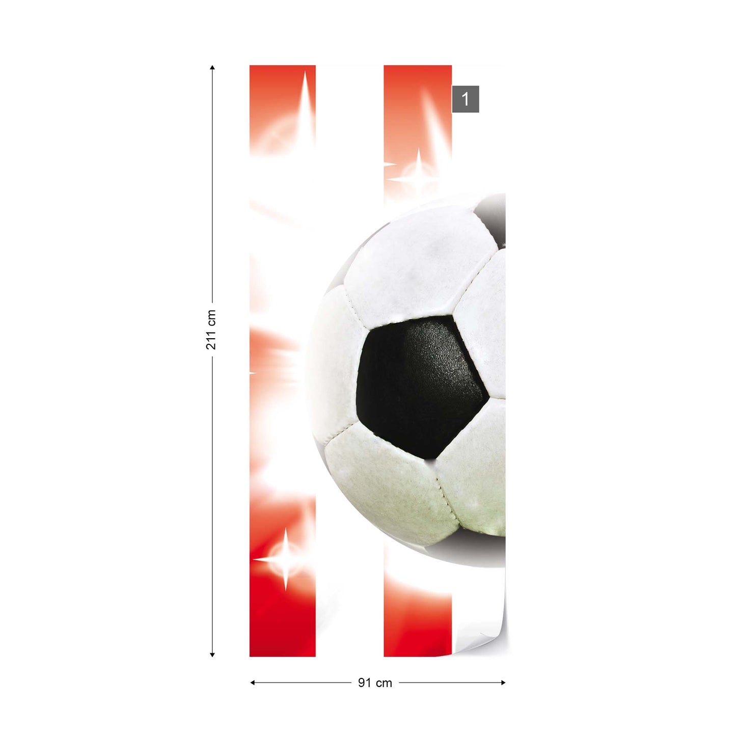 Football Red And White Stripes Photo Wallpaper Wall Mural - USTAD HOME