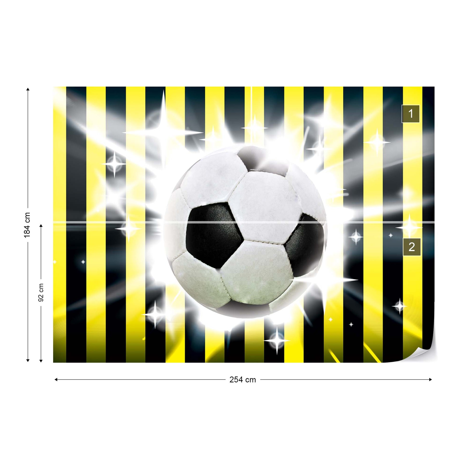 Football Yellow And Black Stripes Photo Wallpaper Wall Mural - USTAD HOME