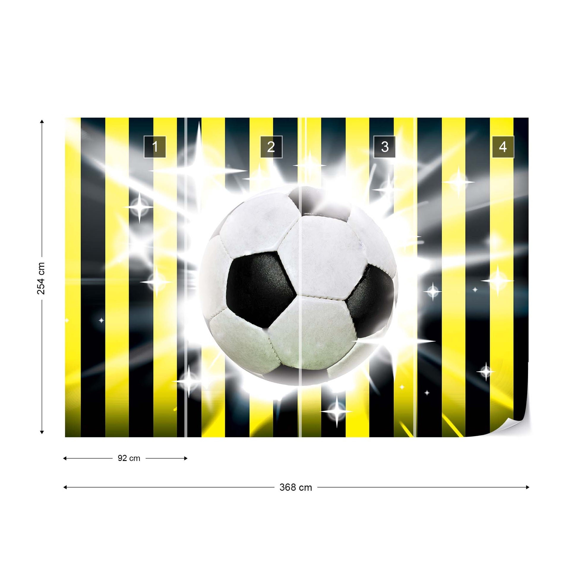 Football Yellow And Black Stripes Photo Wallpaper Wall Mural - USTAD HOME