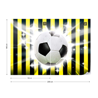 Football Yellow And Black Stripes Photo Wallpaper Wall Mural - USTAD HOME