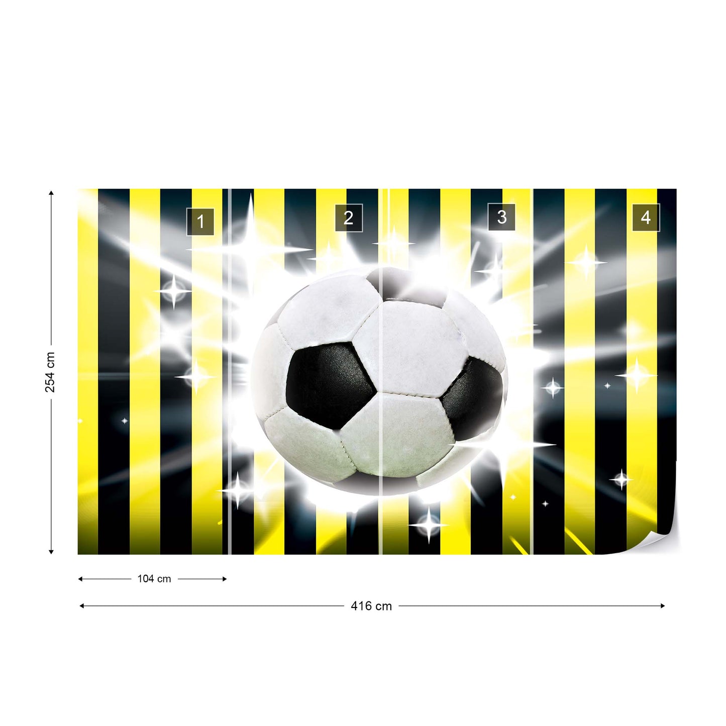 Football Yellow And Black Stripes Photo Wallpaper Wall Mural - USTAD HOME