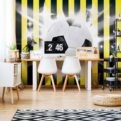 Football Yellow And Black Stripes Photo Wallpaper Wall Mural - USTAD HOME