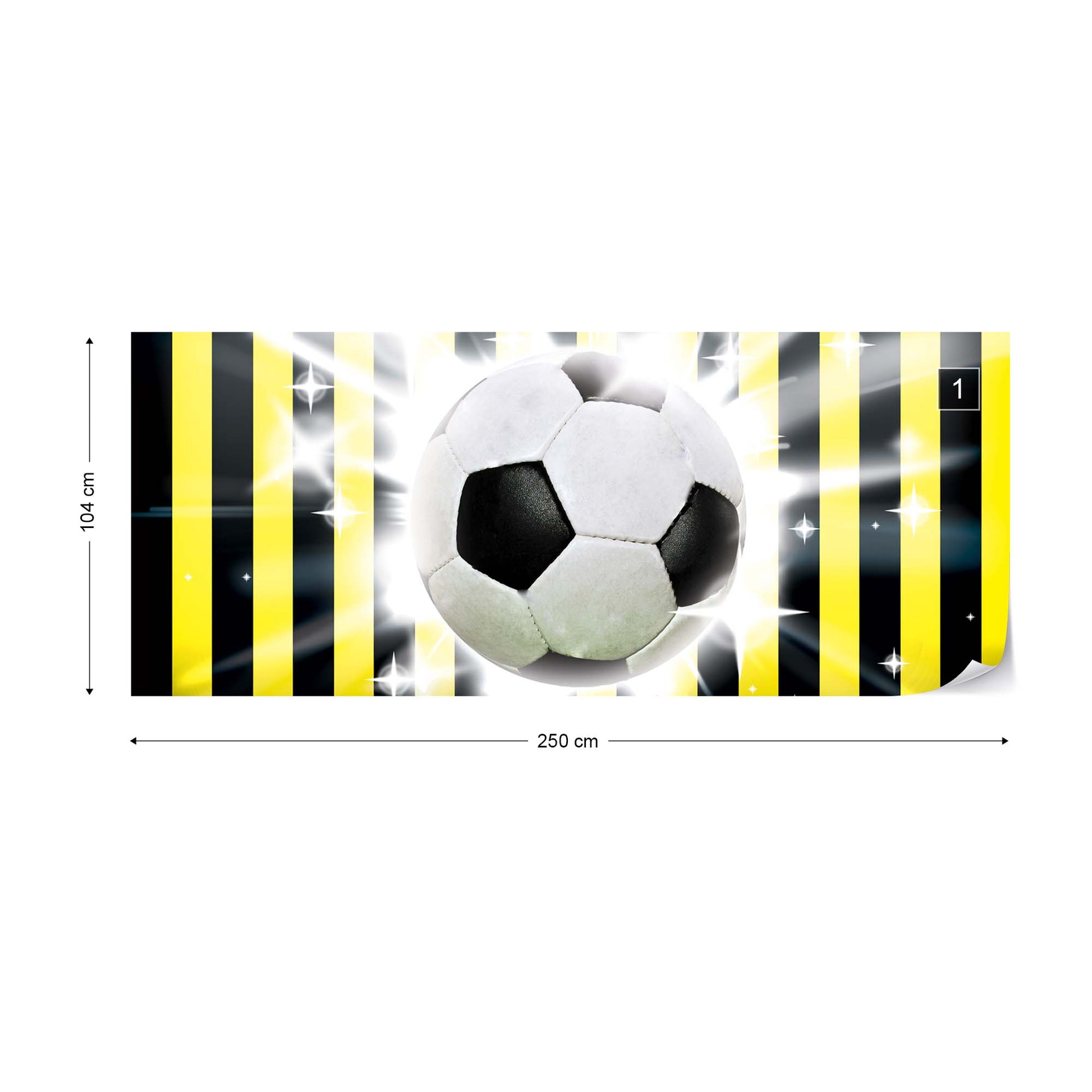 Football Yellow And Black Stripes Photo Wallpaper Wall Mural - USTAD HOME