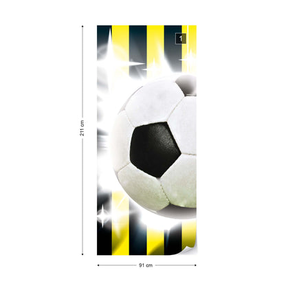 Football Yellow And Black Stripes Photo Wallpaper Wall Mural - USTAD HOME