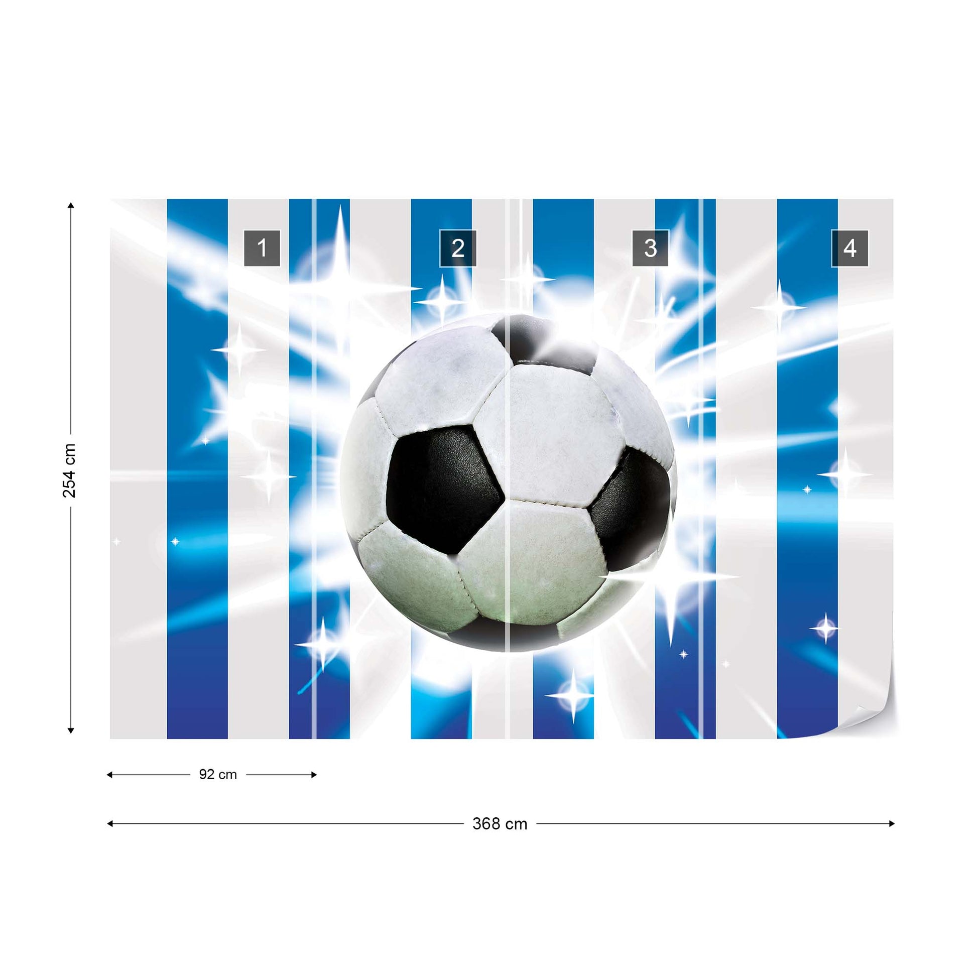 Football Blue And White Stripes Photo Wallpaper Wall Mural - USTAD HOME