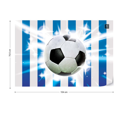 Football Blue And White Stripes Photo Wallpaper Wall Mural - USTAD HOME