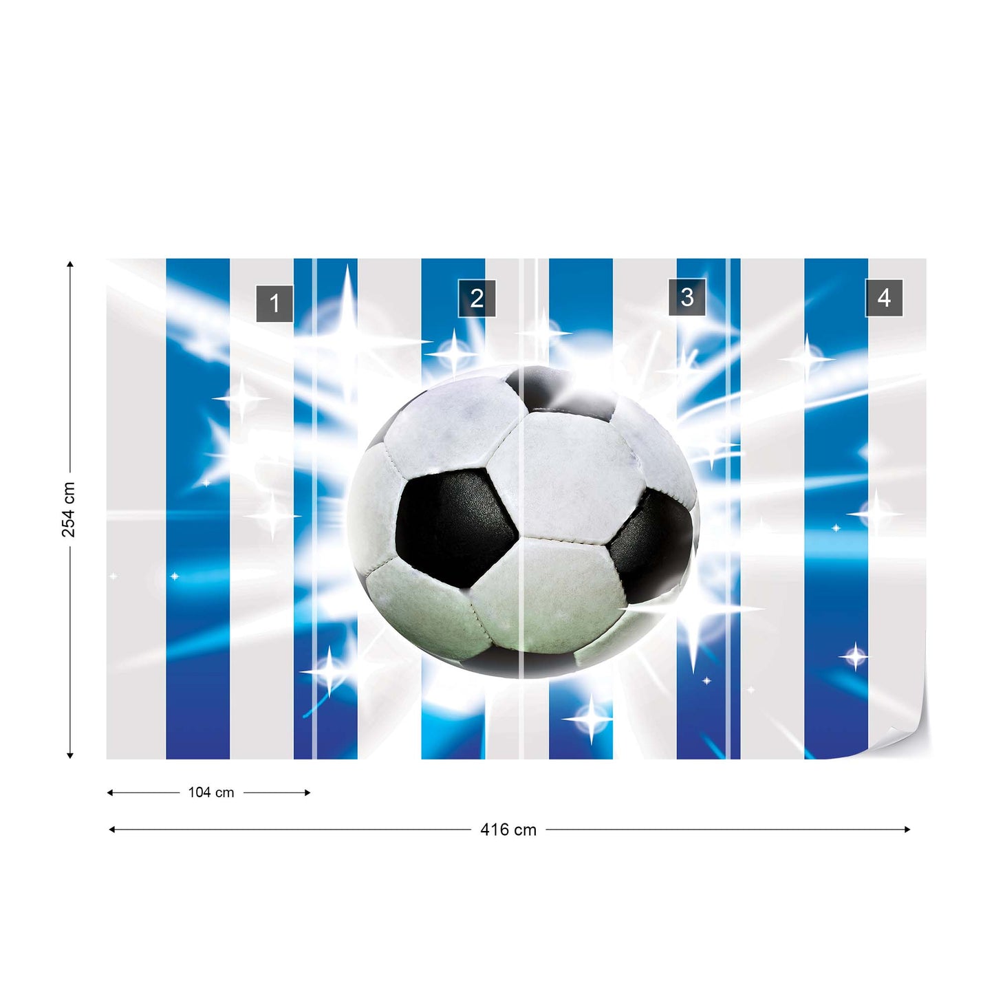 Football Blue And White Stripes Photo Wallpaper Wall Mural - USTAD HOME