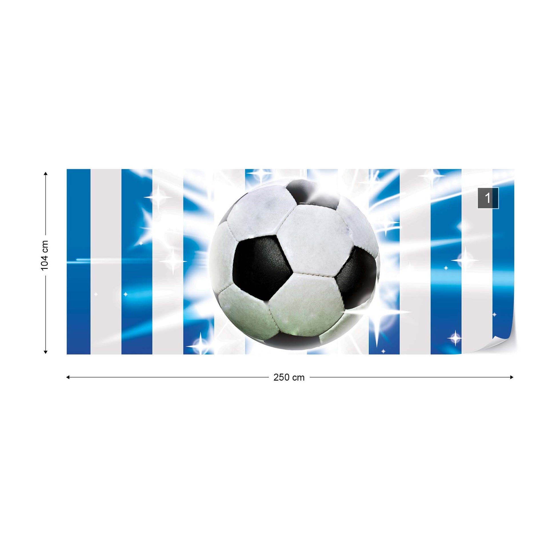 Football Blue And White Stripes Photo Wallpaper Wall Mural - USTAD HOME