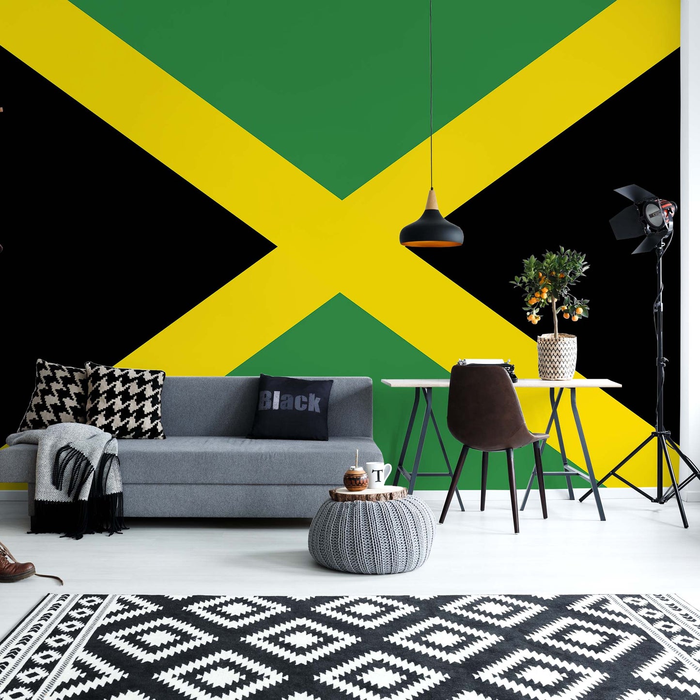 Flag Jamaica Photo Wallpaper Wall Mural - USTAD HOME