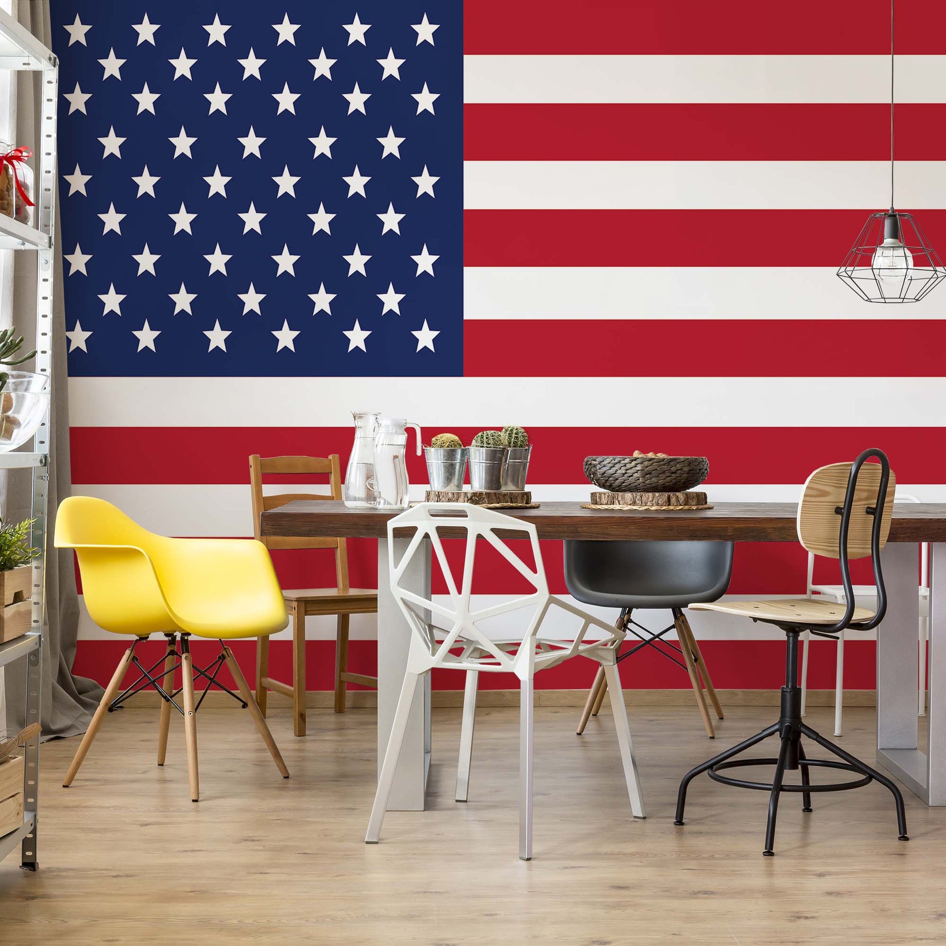 Usa American Flag Photo Wallpaper Wall Mural - USTAD HOME