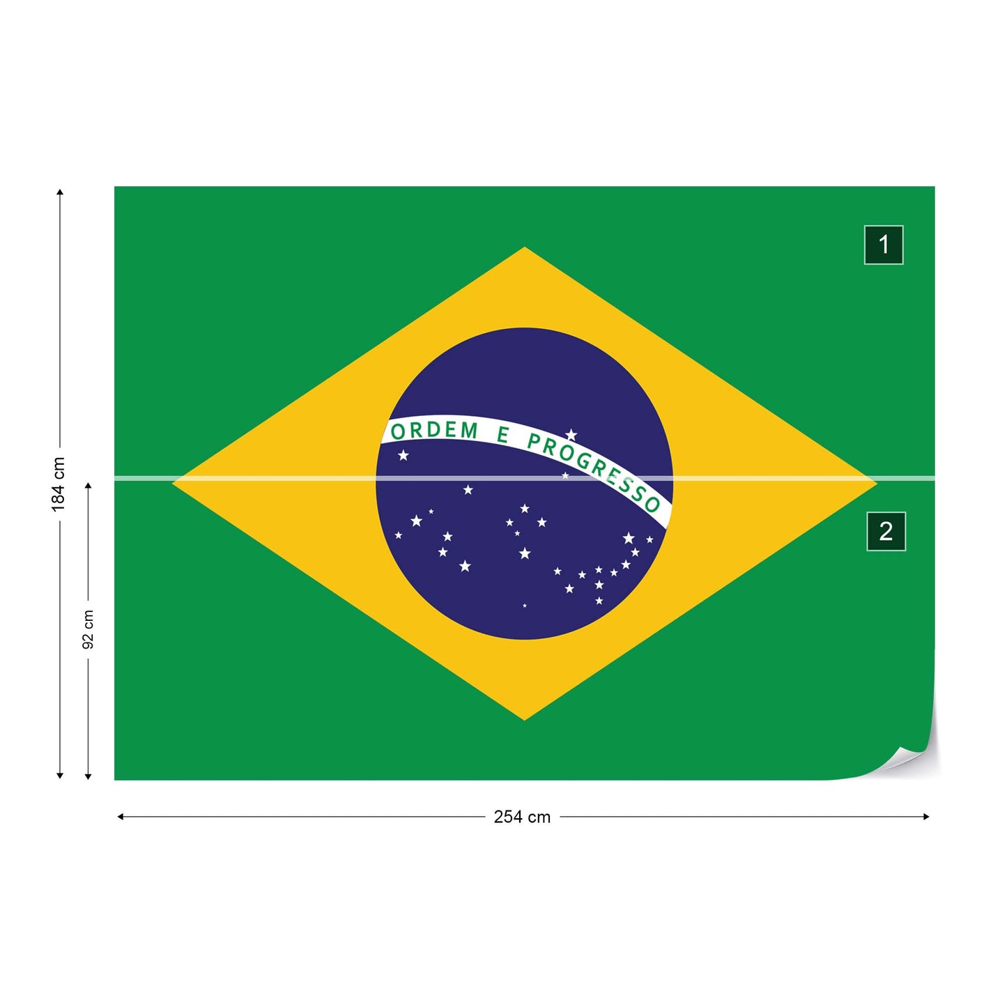 Flag Brasil Photo Wallpaper Wall Mural - USTAD HOME