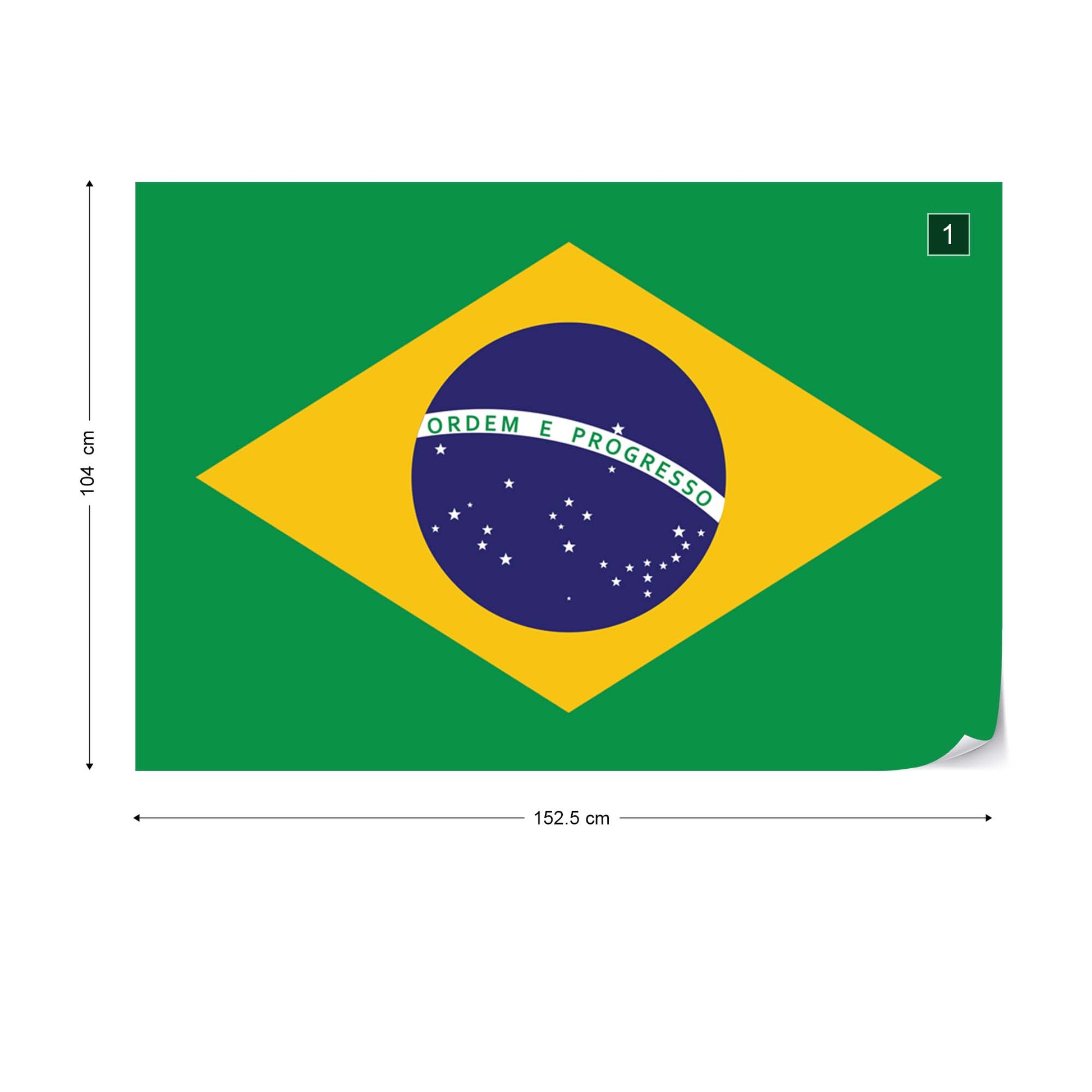 Flag Brasil Photo Wallpaper Wall Mural - USTAD HOME