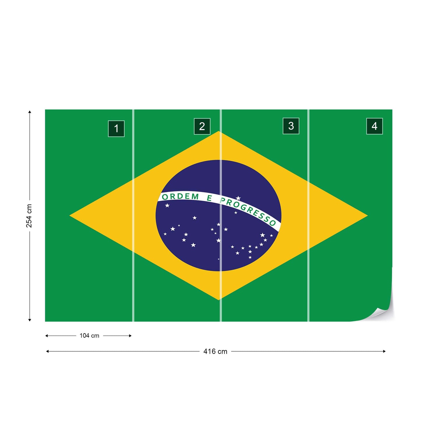 Flag Brasil Photo Wallpaper Wall Mural - USTAD HOME