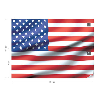 3D Flag United States Usa Photo Wallpaper Wall Mural - USTAD HOME