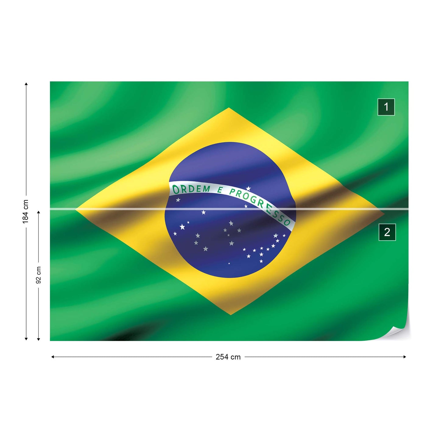 3D Flag Brasil Photo Wallpaper Wall Mural - USTAD HOME
