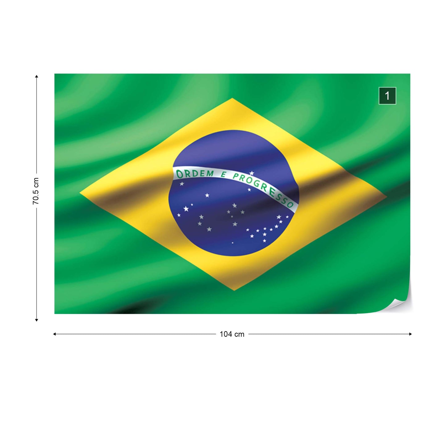 3D Flag Brasil Photo Wallpaper Wall Mural - USTAD HOME