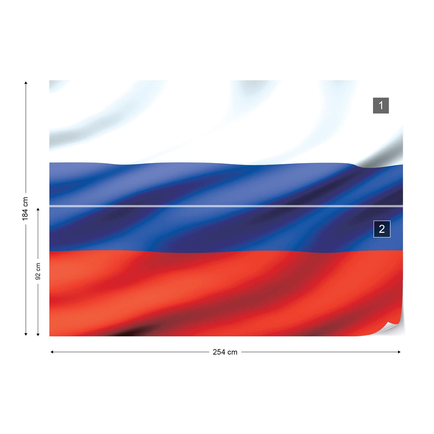 3D Flag Russia Photo Wallpaper Wall Mural - USTAD HOME