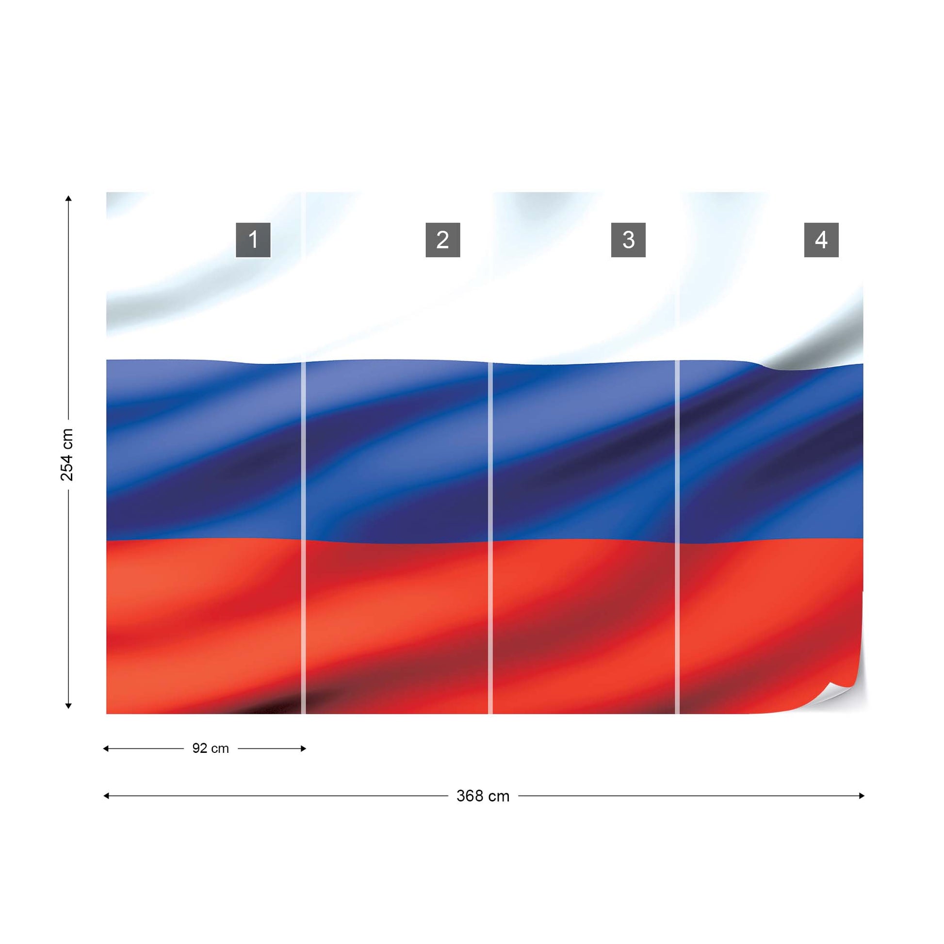 3D Flag Russia Photo Wallpaper Wall Mural - USTAD HOME