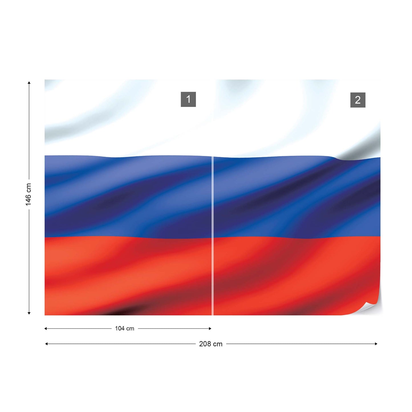 3D Flag Russia Photo Wallpaper Wall Mural - USTAD HOME