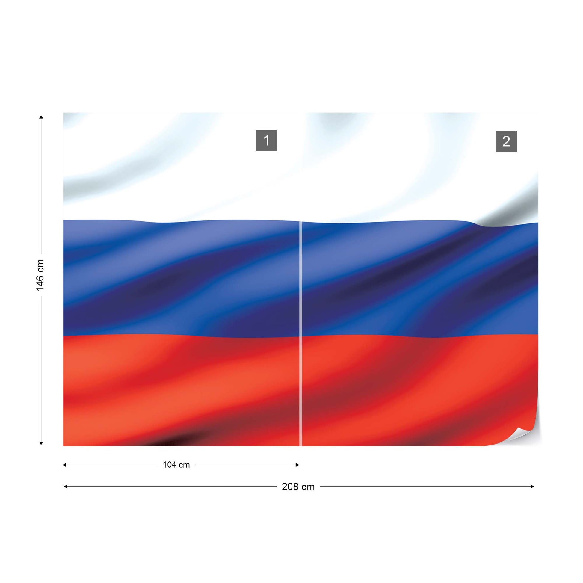 3D Flag Russia Photo Wallpaper Wall Mural - USTAD HOME