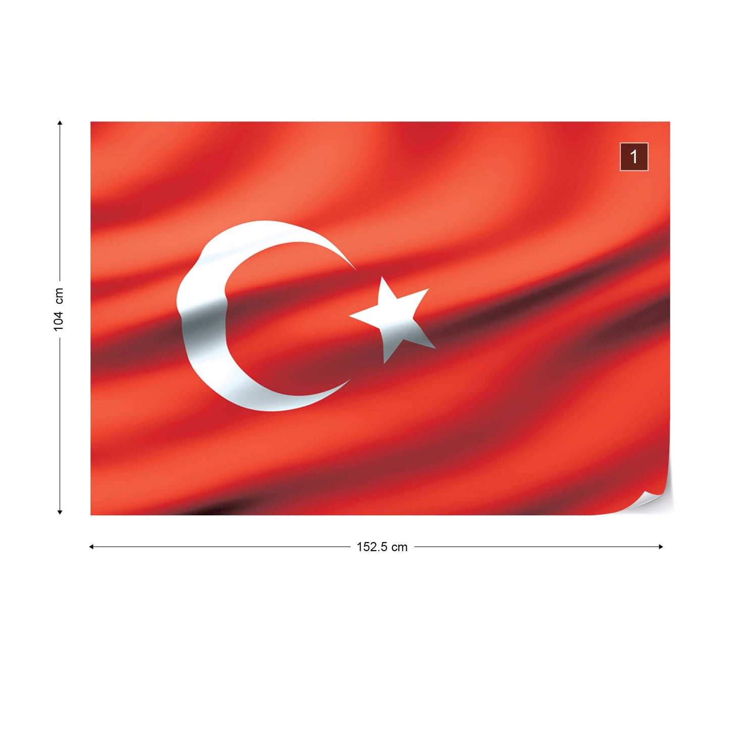 3D Flag Turkey Photo Wallpaper Wall Mural - USTAD HOME