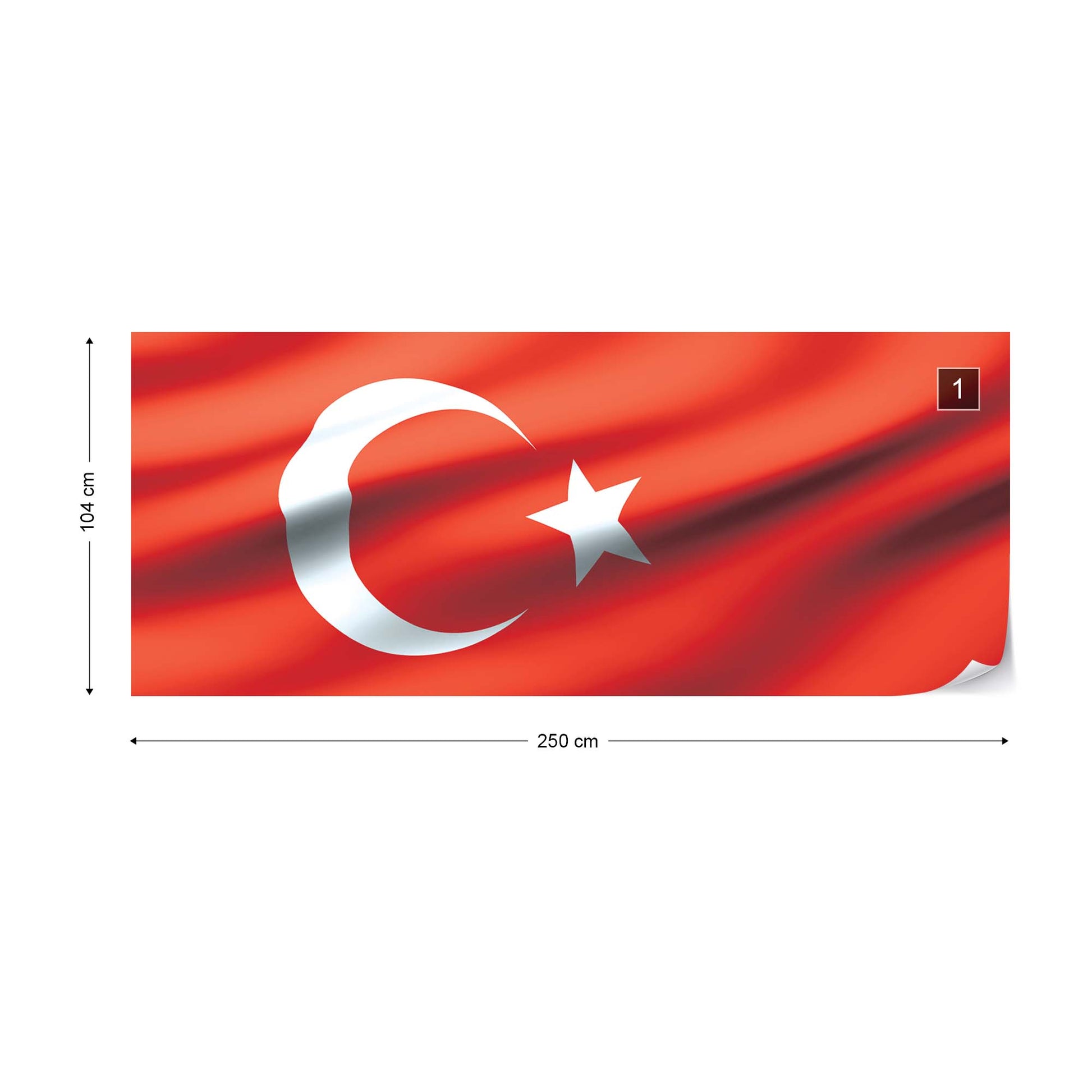 3D Flag Turkey Photo Wallpaper Wall Mural - USTAD HOME