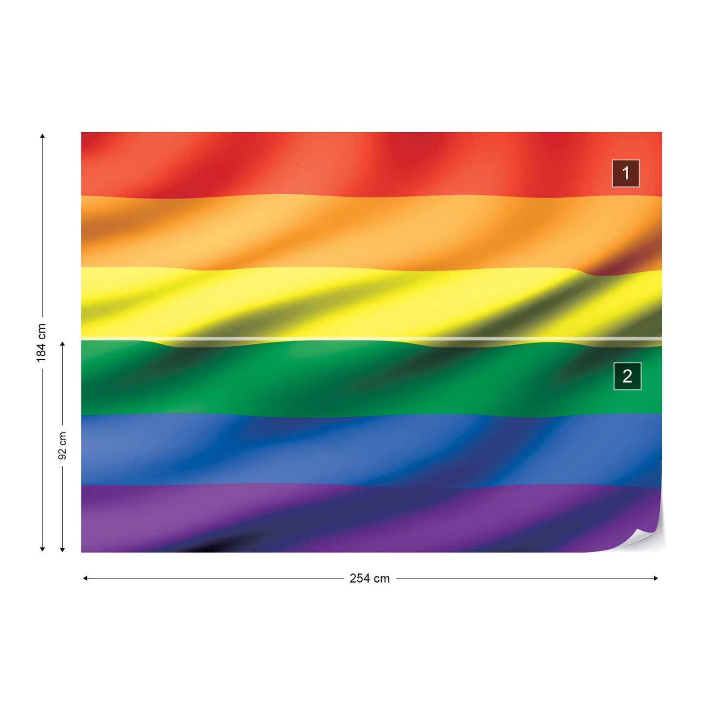 3D Flag Rainbow Gay Pride Photo Wallpaper Wall Mural - USTAD HOME