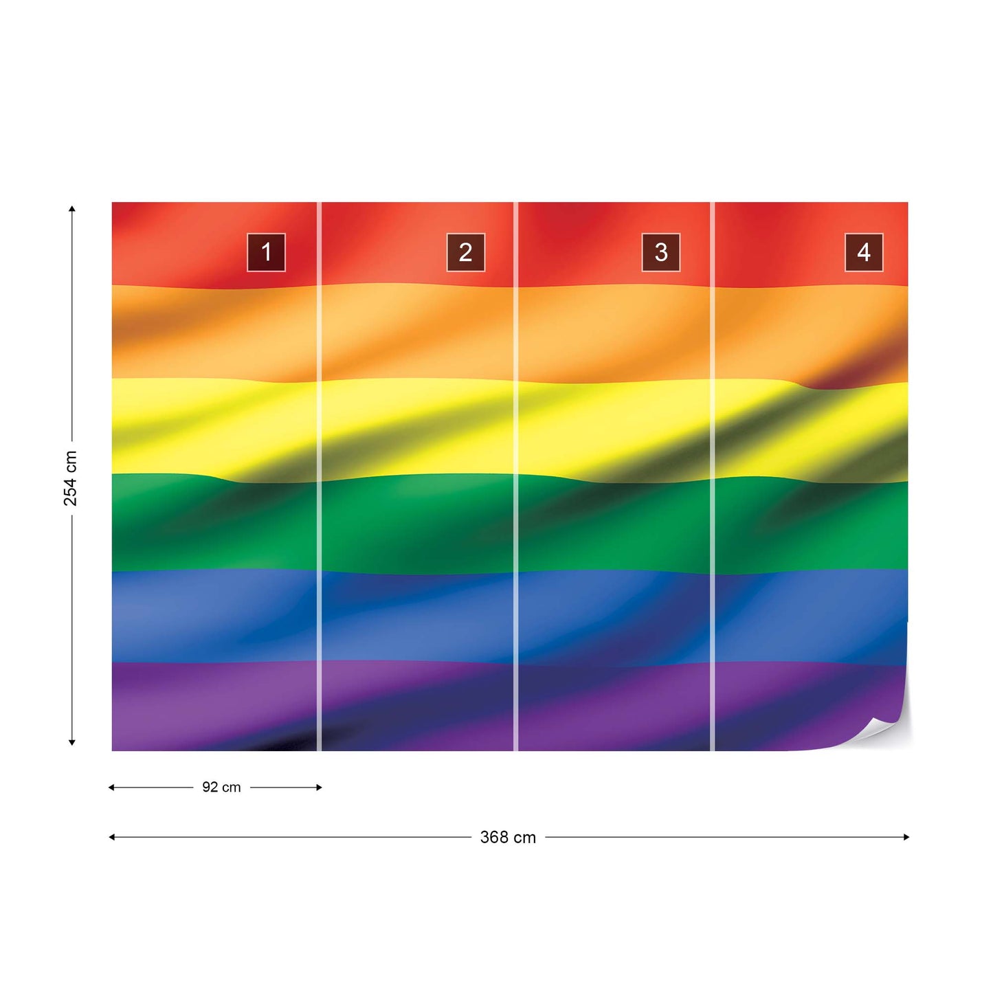 3D Flag Rainbow Gay Pride Photo Wallpaper Wall Mural - USTAD HOME