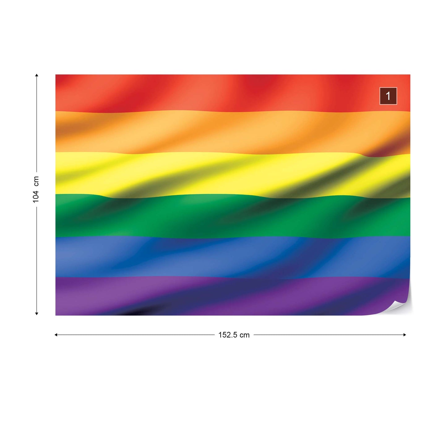 3D Flag Rainbow Gay Pride Photo Wallpaper Wall Mural - USTAD HOME