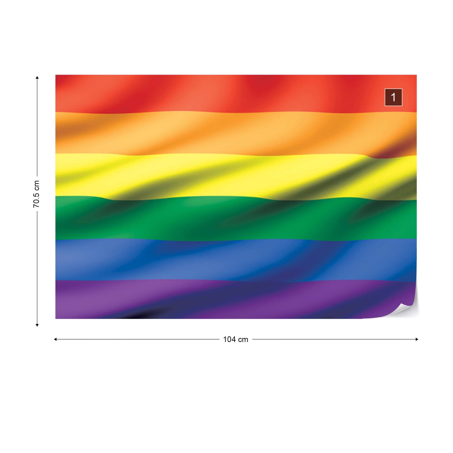 3D Flag Rainbow Gay Pride Photo Wallpaper Wall Mural - USTAD HOME