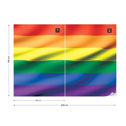 3D Flag Rainbow Gay Pride Photo Wallpaper Wall Mural - USTAD HOME