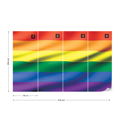 3D Flag Rainbow Gay Pride Photo Wallpaper Wall Mural - USTAD HOME