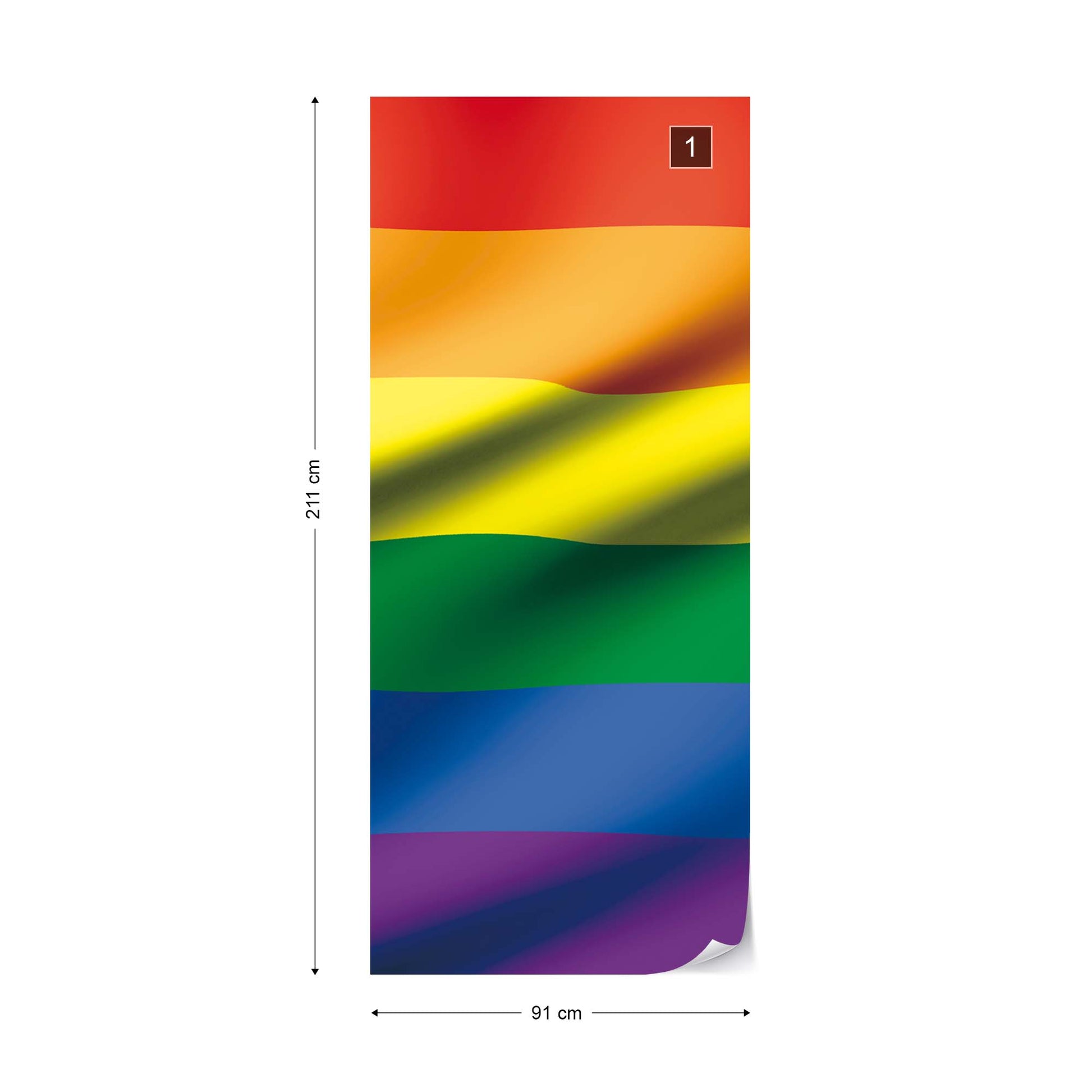 3D Flag Rainbow Gay Pride Photo Wallpaper Wall Mural - USTAD HOME