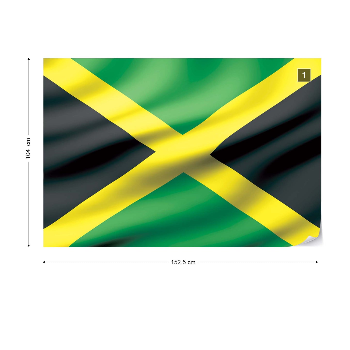 3D Flag Jamaica Photo Wallpaper Wall Mural - USTAD HOME