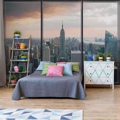 New York Skyline Window View Photo Wallpaper Wall Mural - USTAD HOME