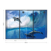 Dolphins Sea Wave Window View Photo Wallpaper Wall Mural - USTAD HOME