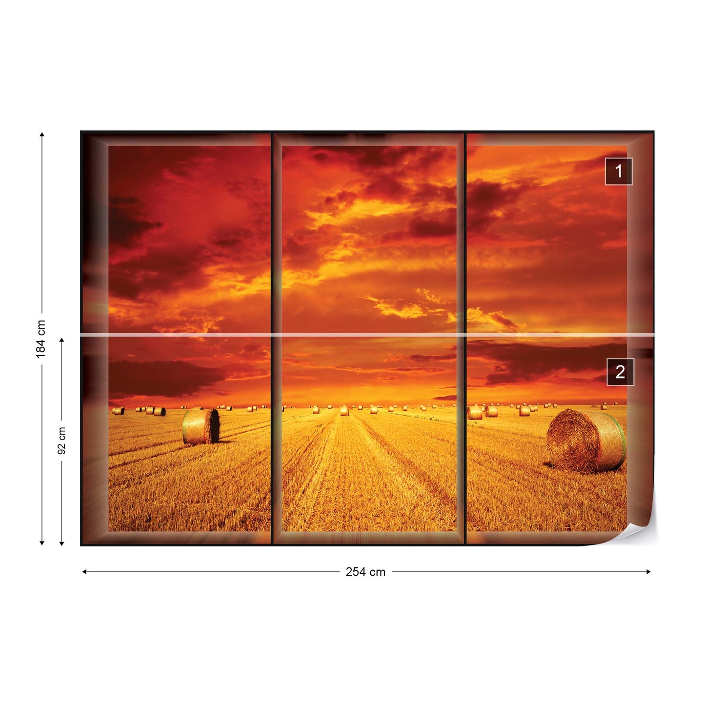 Countryside Field Window View Photo Wallpaper Wall Mural - USTAD HOME