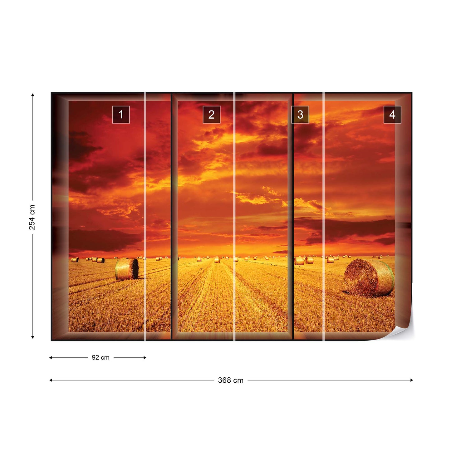 Countryside Field Window View Photo Wallpaper Wall Mural - USTAD HOME
