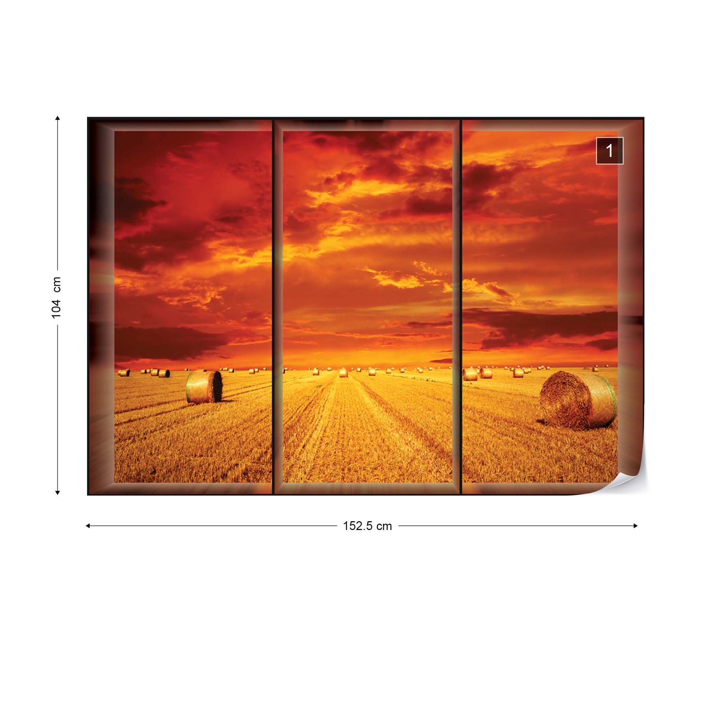 Countryside Field Window View Photo Wallpaper Wall Mural - USTAD HOME