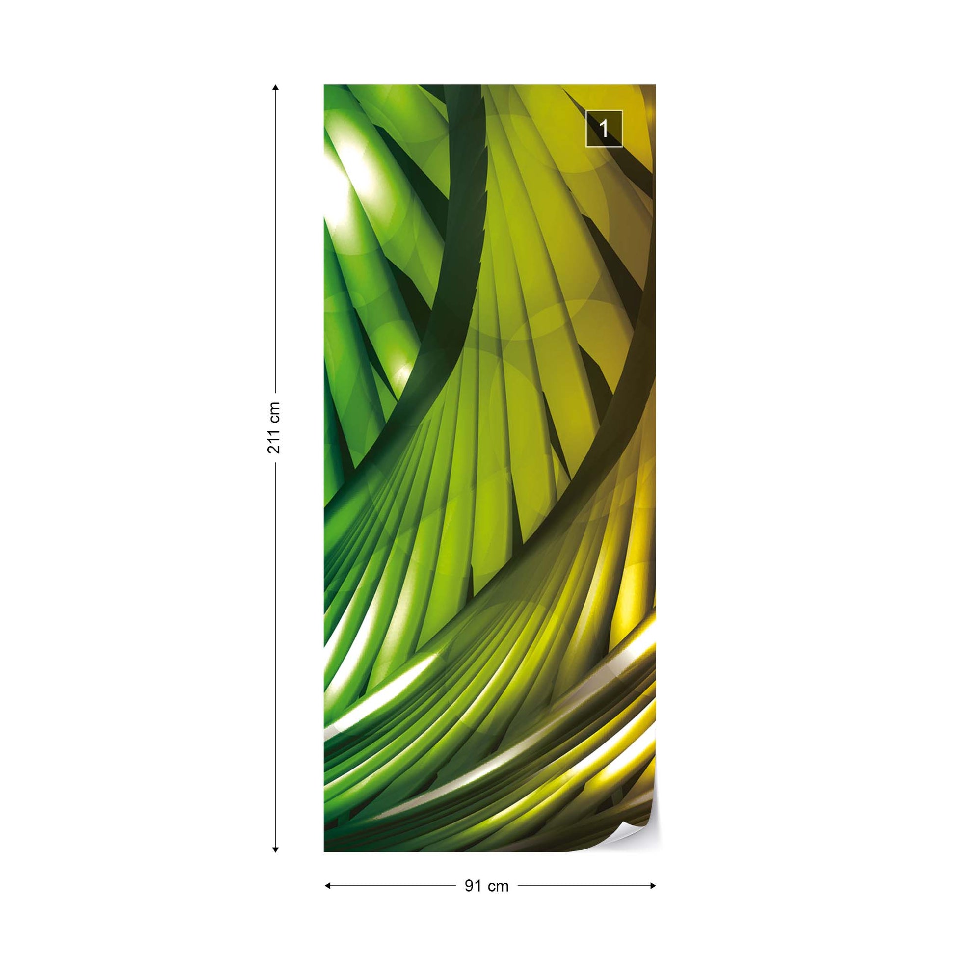 3D Abstract Art Green And Orange Photo Wallpaper Wall Mural - USTAD HOME