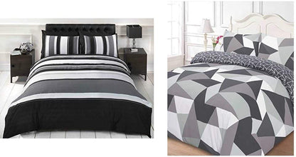 Striped Quilt Duvet Cover Pillowcase Bed Set - USTAD HOME