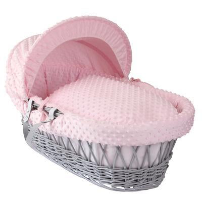 Dimple Grey Wicker Moses Basket - USTAD HOME