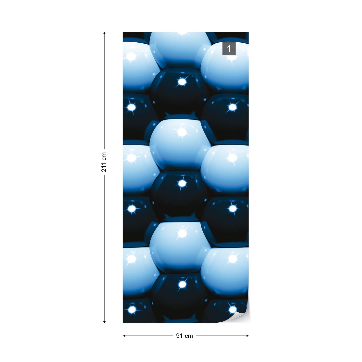 3D Blue And Black Ball Pattern Photo Wallpaper Wall Mural - USTAD HOME