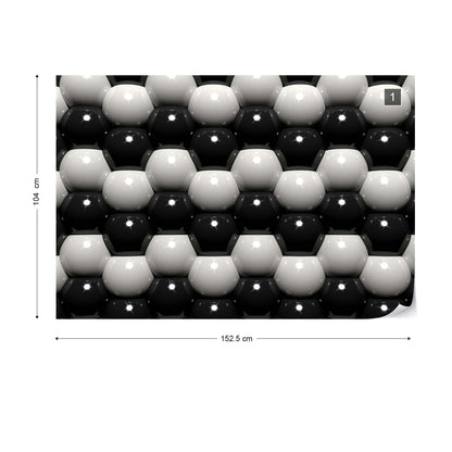 3D Grey And Black Ball Pattern Photo Wallpaper Wall Mural - USTAD HOME
