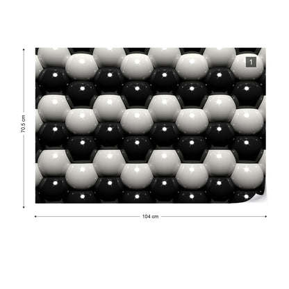 3D Grey And Black Ball Pattern Photo Wallpaper Wall Mural - USTAD HOME