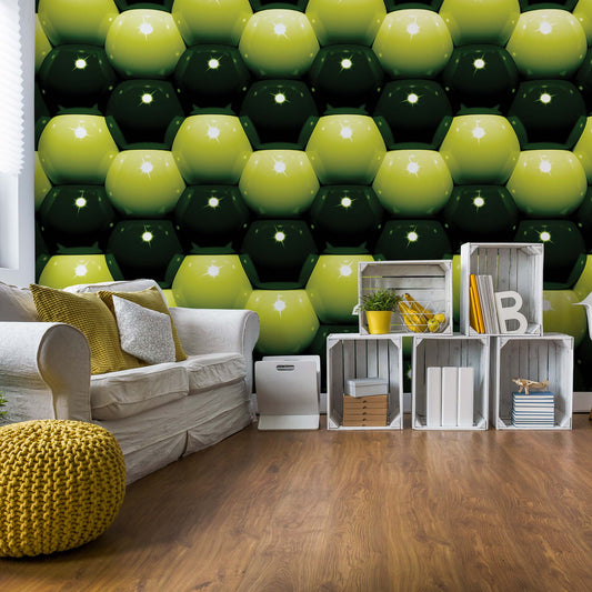 3D Green And Black Ball Pattern Photo Wallpaper Wall Mural - USTAD HOME