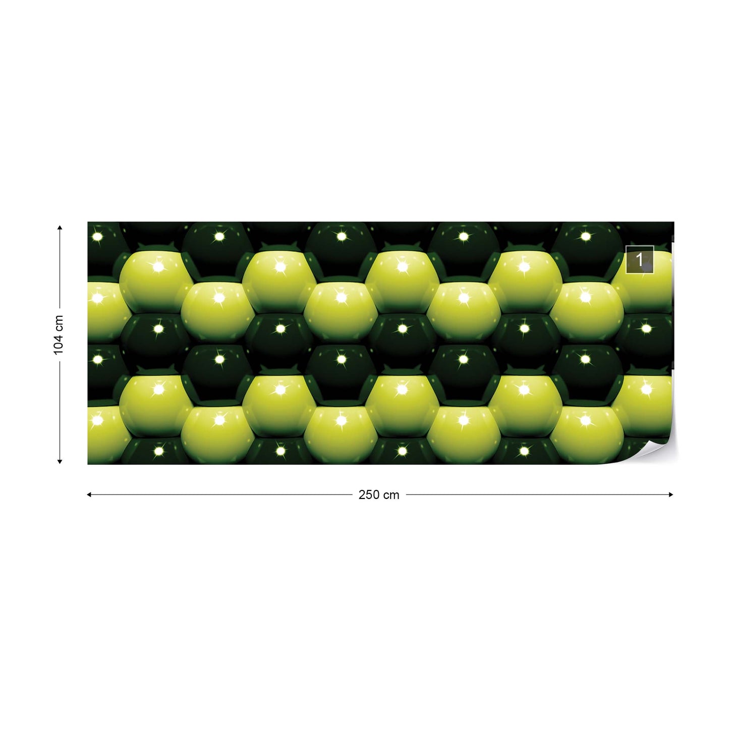 3D Green And Black Ball Pattern Photo Wallpaper Wall Mural - USTAD HOME
