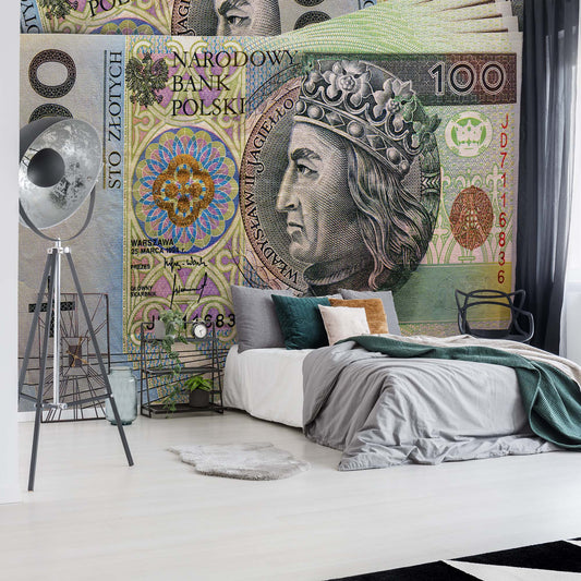 Polish Banknote Photo Wallpaper Wall Mural - USTAD HOME