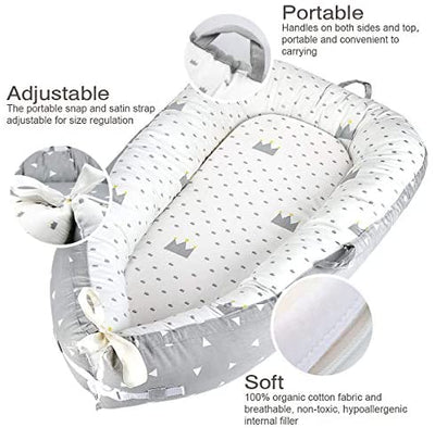Baby Nest Bassinet Breathable and Hypoallergenic Cotton - USTAD HOME