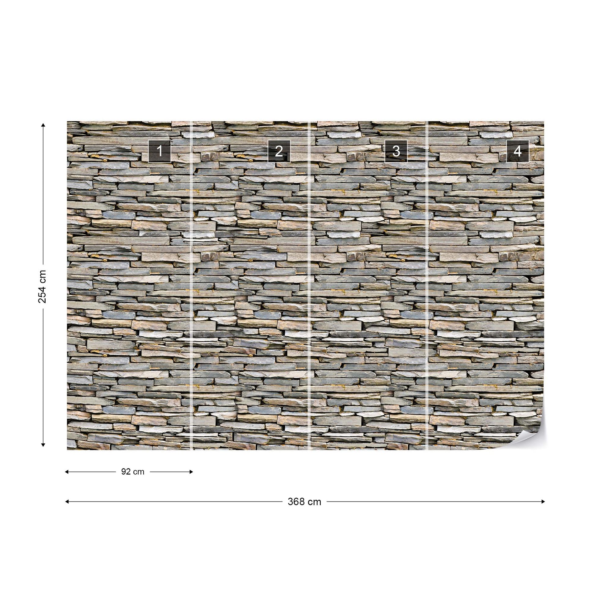 Stone Wall Photo Wallpaper Wall Mural - USTAD HOME